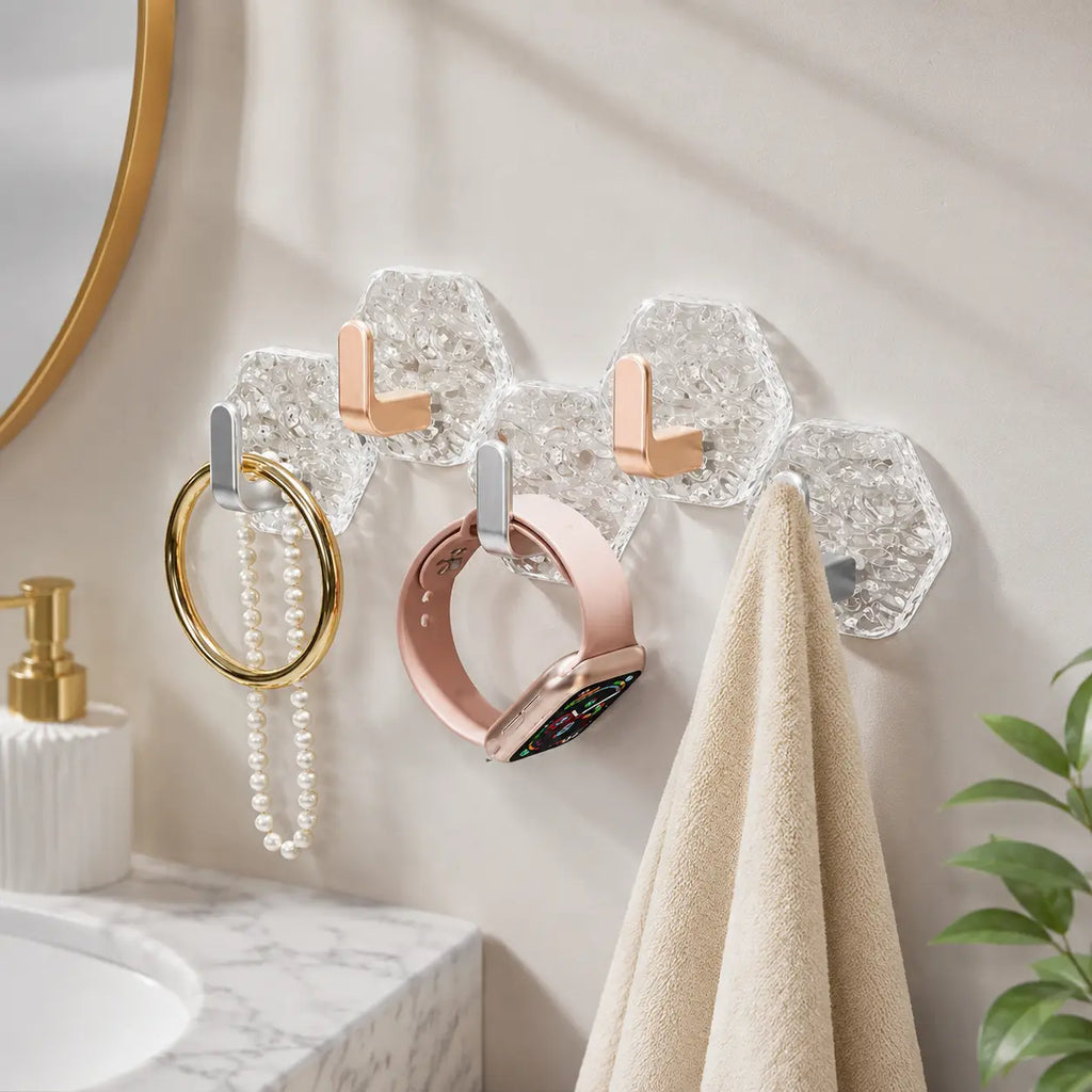 Heavy-Duty Luxury Acrylic Self-Adhesive Hooks