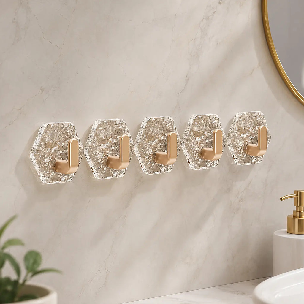 Heavy-Duty Luxury Acrylic Self-Adhesive Hooks