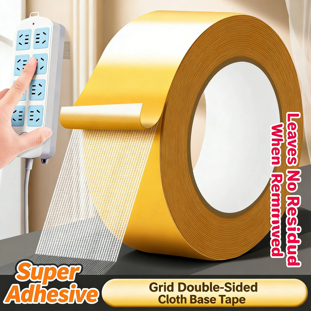 Heavy Duty Double Sided Mesh Tape - Industrial Strength Adhesive