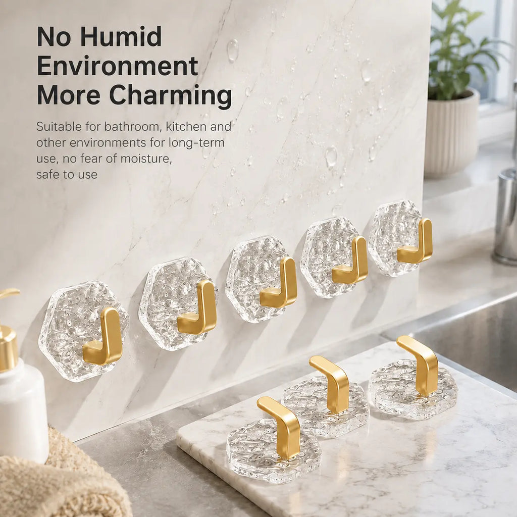 Heavy-Duty Luxury Acrylic Self-Adhesive Hooks