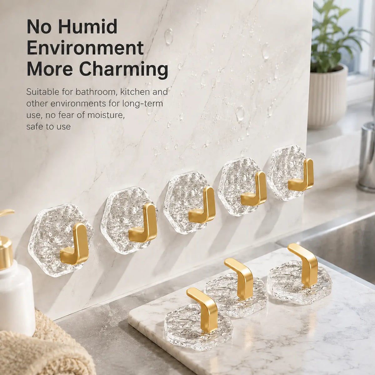 Heavy-Duty Luxury Acrylic Self-Adhesive Hooks