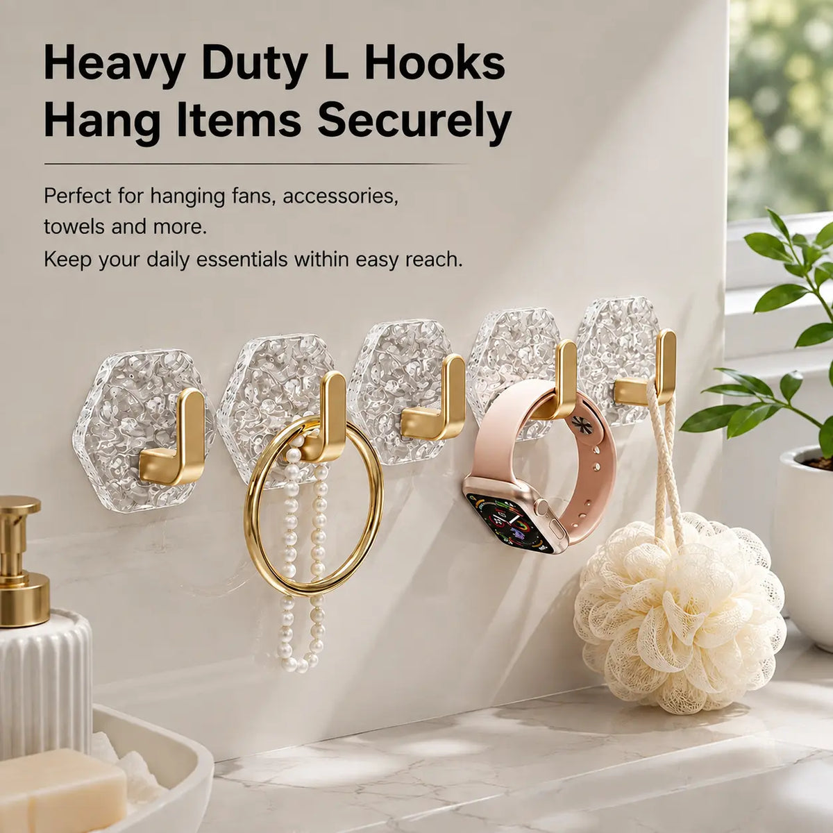 Heavy-Duty Luxury Acrylic Self-Adhesive Hooks